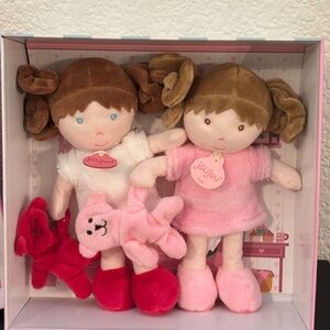 Jolijou Paris Rose & Blanche Soft Pink Dolls NEW IN BOX Doudou et Compagnie
